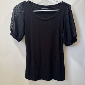 West Kei Black Puff Sleeve Blouse